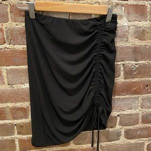 Free People ruched black miniskirt